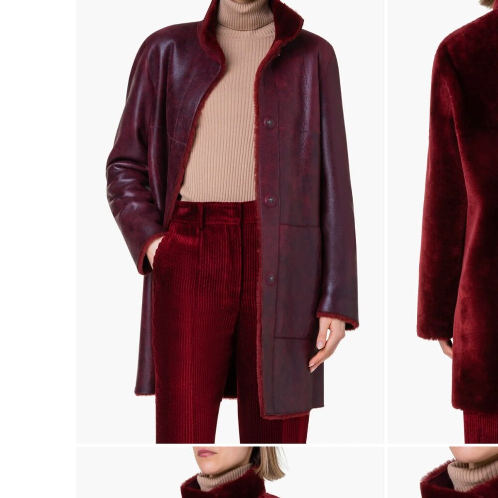 Burberry Prorsum Leather Faux Fur Coat Size: M | US8, IT42